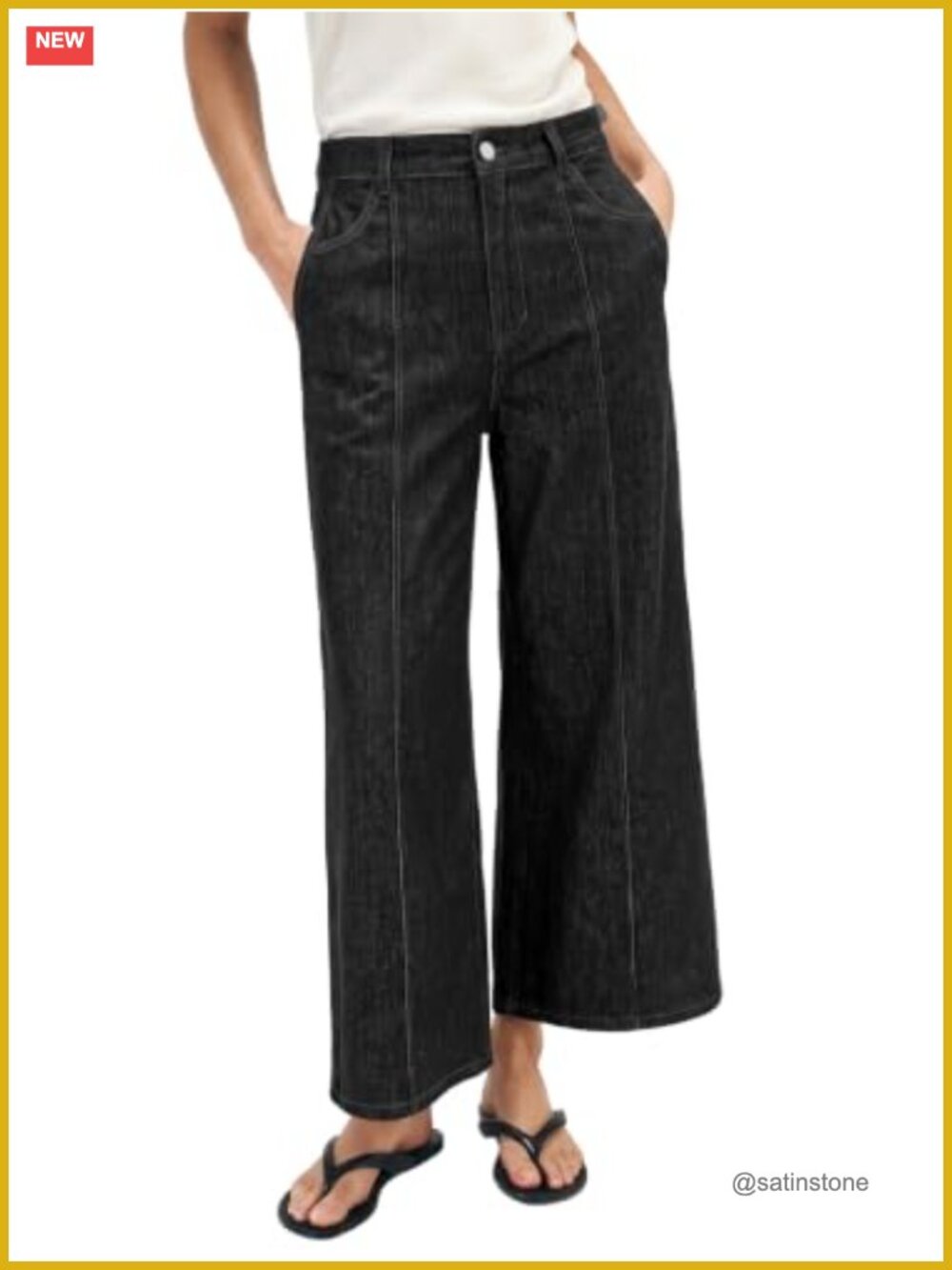 High Waist Straight Leg Jeans Cotton Polyester Stretch Ankle Denim